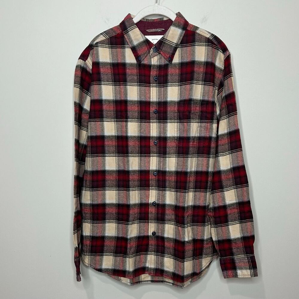 Weatherproof Vintage Plaid Flannel Button Down Shirt Size M